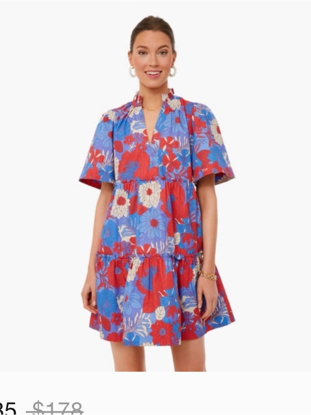 Tuckernuck Rhapsody Crawford Floral Mini Dress Size Small Blue Red